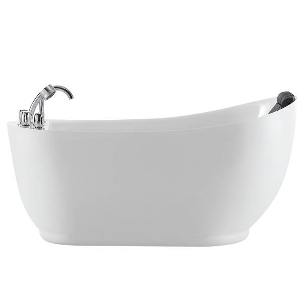 Empava 67" x 34.2 " Freestanding Whirlpool Acrylic Bathtub with Faucet